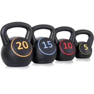 4Piece Kettlebell Set with 5lb 10lb 15lb 20lb Weights